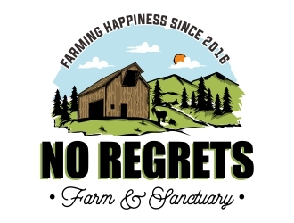 No Regrets Farm & Sanctuary logo design by Mardhi