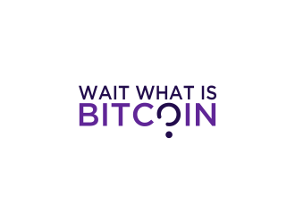 Wait What is Bitcoin logo design by oke2angconcept