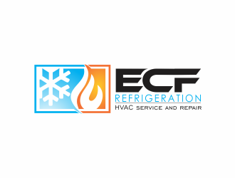 ECF REFRIGERATION logo design by up2date
