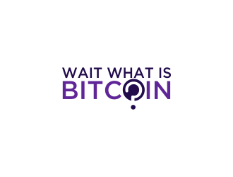 Wait What is Bitcoin logo design by oke2angconcept