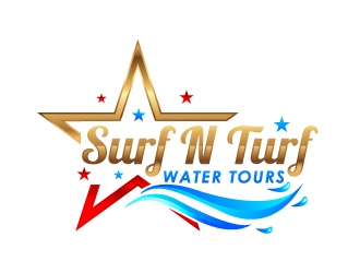 surf n turf water tours  logo design by uttam