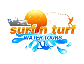 surf n turf water tours  logo design by uttam