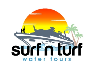 surf n turf water tours  logo design by AamirKhan