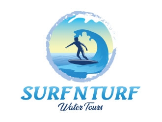 surf n turf water tours  logo design by KreativeLogos