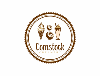Comstock Creamery logo design by up2date