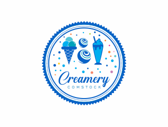 Comstock Creamery logo design by up2date