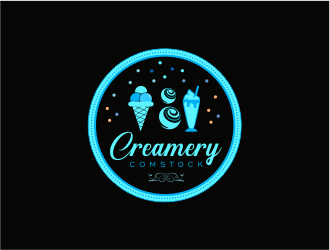 Comstock Creamery logo design by up2date