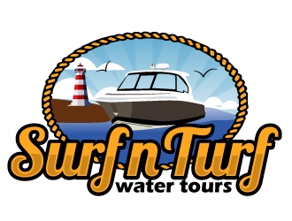 surf n turf water tours  logo design by AamirKhan