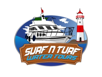 surf n turf water tours  logo design by AamirKhan