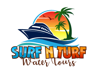 surf n turf water tours  logo design by THOR_