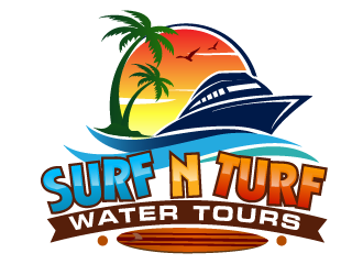 surf n turf water tours  logo design by THOR_