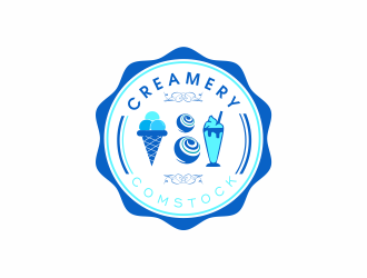 Comstock Creamery logo design by up2date