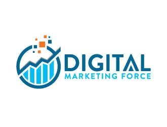 Digital Marketing Force logo design by pixalrahul