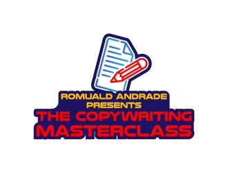 Romuald Andrade Presents The Copywriting Masterclass logo design by aryamaity