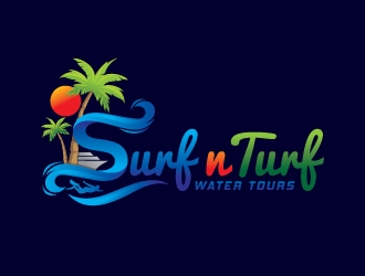 surf n turf water tours  logo design by sanu