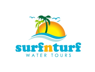surf n turf water tours  logo design by Marianne