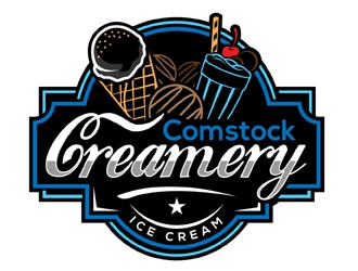 Comstock Creamery logo design by MAXR