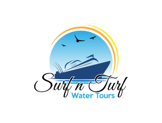 surf n turf water tours  logo design by nona