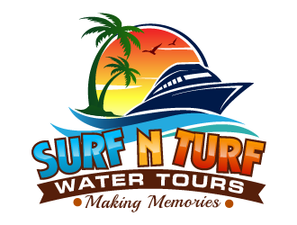 surf n turf water tours  logo design by THOR_