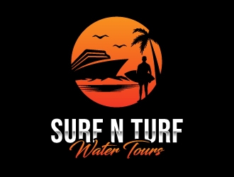 surf n turf water tours  logo design by MUSANG