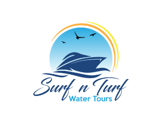 surf n turf water tours  logo design by nona