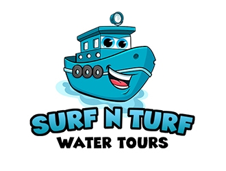 surf n turf water tours  logo design by Optimus