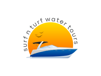 surf n turf water tours  logo design by ubai popi