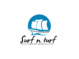 surf n turf water tours  logo design by giphone