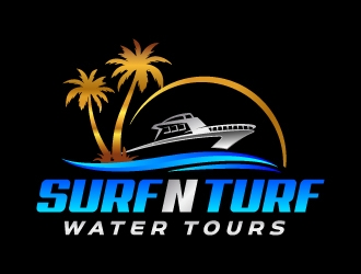 surf n turf water tours  logo design by jaize