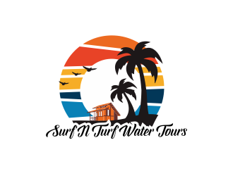 surf n turf water tours  logo design by Drago