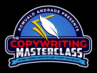 Romuald Andrade Presents The Copywriting Masterclass logo design by jaize