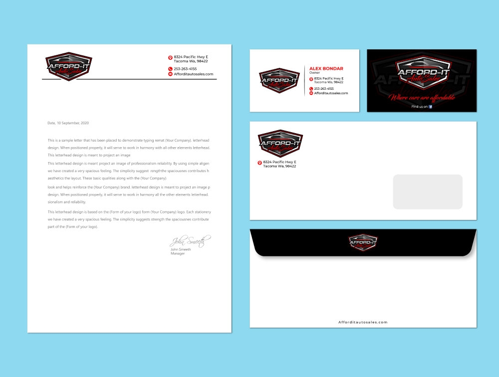 Afford-It Auto Sales logo design by Boomstudioz