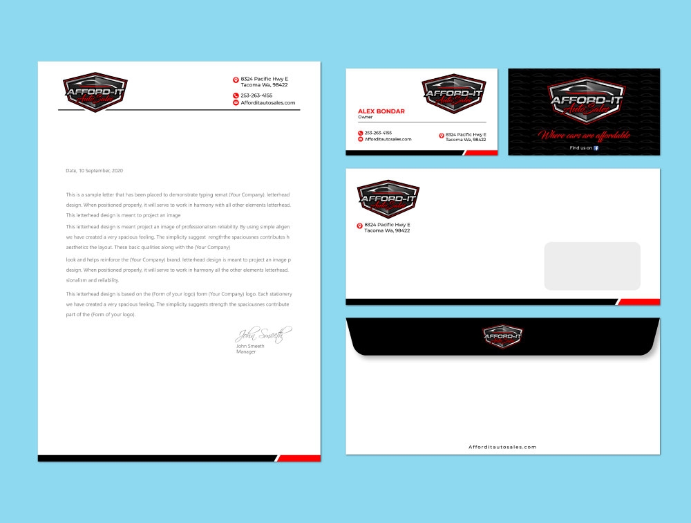 Afford-It Auto Sales logo design by Boomstudioz