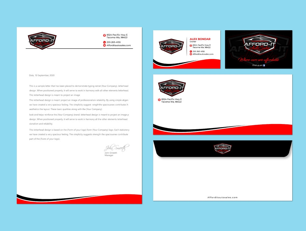 Afford-It Auto Sales logo design by Boomstudioz