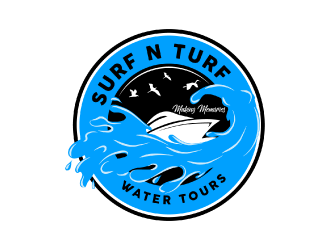 surf n turf water tours  logo design by nona