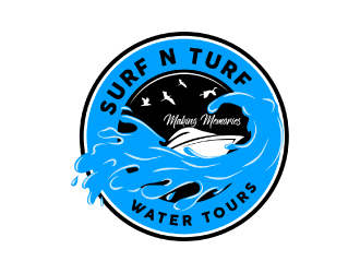 surf n turf water tours  logo design by nona