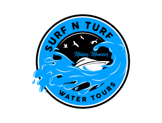 surf n turf water tours  logo design by nona