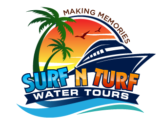 surf n turf water tours  logo design by THOR_