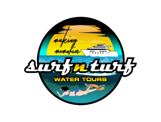 surf n turf water tours  logo design by torresace