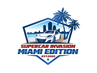 Supercar Invasion Miami Edition  logo design by Krafty