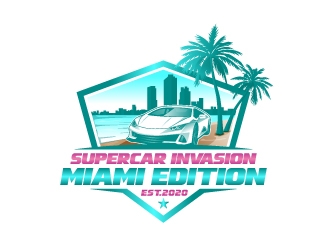 Supercar Invasion Miami Edition  logo design by Krafty