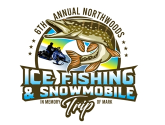 6th Annual Northwoods Ice Fishing & Snowmobile Trip logo design by DreamLogoDesign