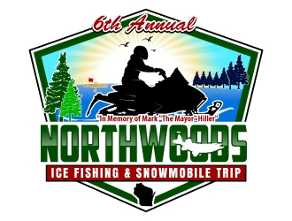 6th Annual Northwoods Ice Fishing & Snowmobile Trip logo design by uttam