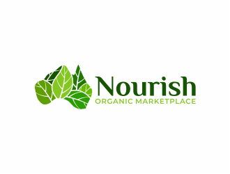 Nourish Organic Marketplace logo design by mutafailan