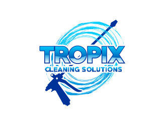 Tropix Cleaning Solutions logo design by beejo