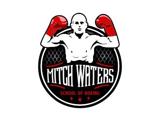 Mitch Waters School Of Boxing logo design by mrdesign