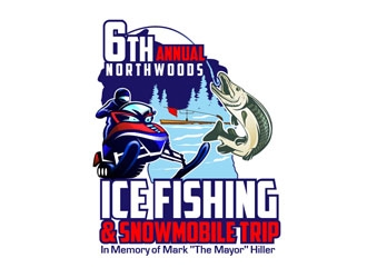 6th Annual Northwoods Ice Fishing & Snowmobile Trip logo design by frontrunner