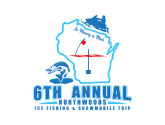 6th Annual Northwoods Ice Fishing & Snowmobile Trip logo design by nona
