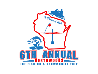 6th Annual Northwoods Ice Fishing & Snowmobile Trip logo design by nona