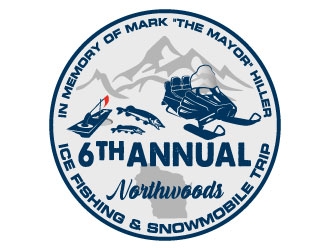 6th Annual Northwoods Ice Fishing & Snowmobile Trip logo design by DesignPal